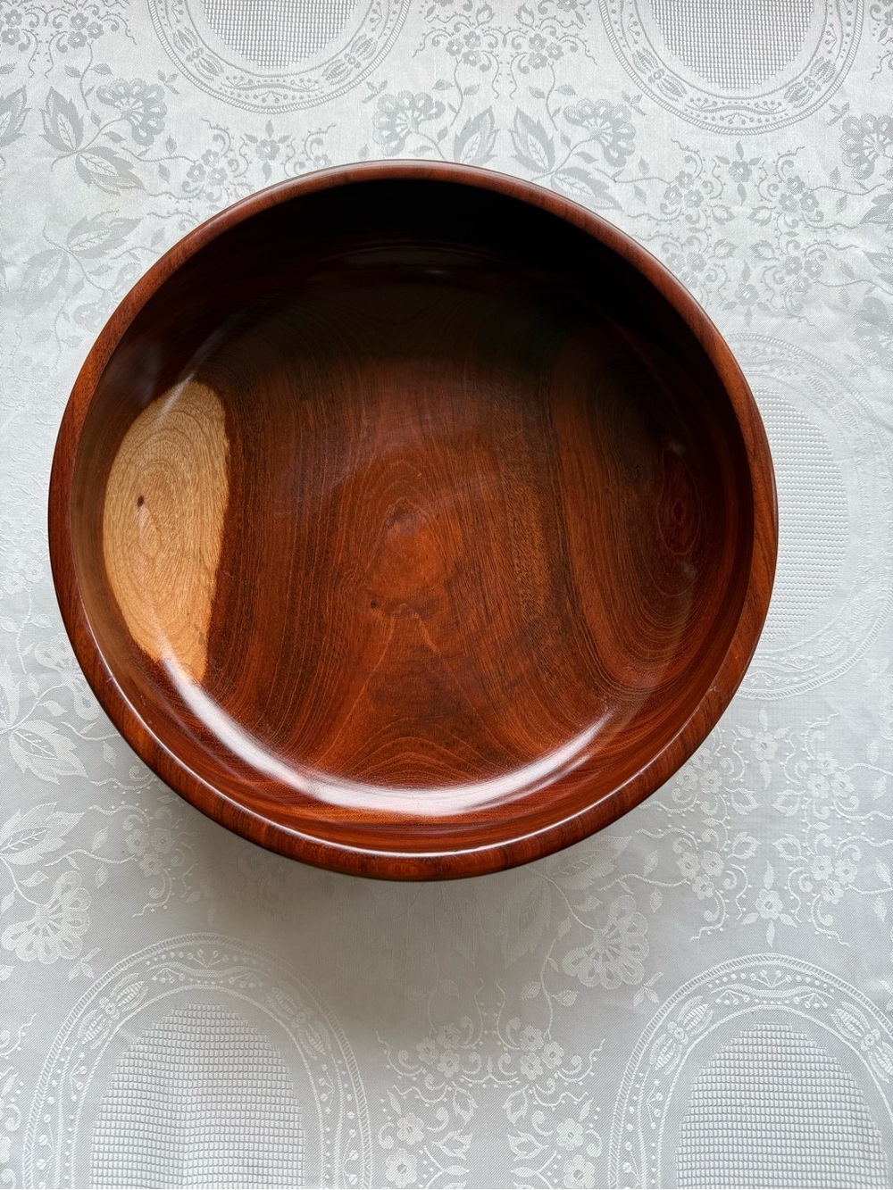 Vintage Y2K Handcrafted Teak Cherry Wooden Nesting 4” Serving Bowl Rich Brown